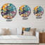 Paysage avec rivière en automne forêt coucher de soleil - horloge murale traditionnelle-60329198
