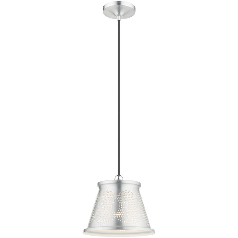Mini Brushed Aluminum and White LED Indoor/Outdoor Pendant Light