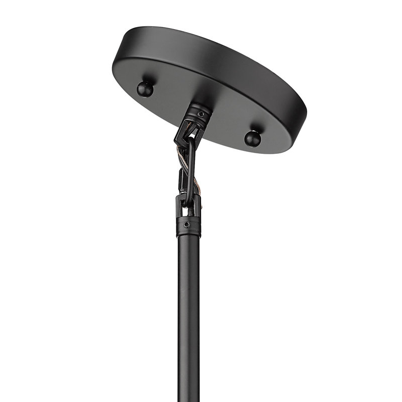 Luminaire suspendu en forme de dôme à 1 lumière Ringwood, Noir mat