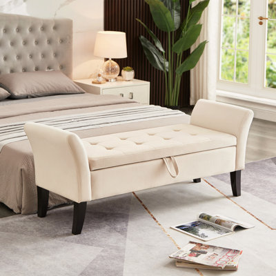 Banc de lit 51,5 po avec velours de rangement