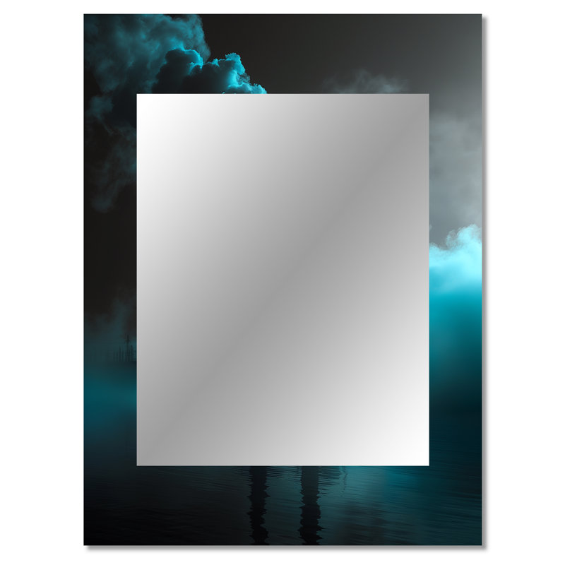 Monochrome Grey electric Power Plant landscape III - Power Plants Wall Mirror, Industrial Decorative Mirror, Printed Metal Art