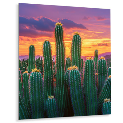 Nash - Traditional Metal Art Print, Cactus Metal Wall Decor