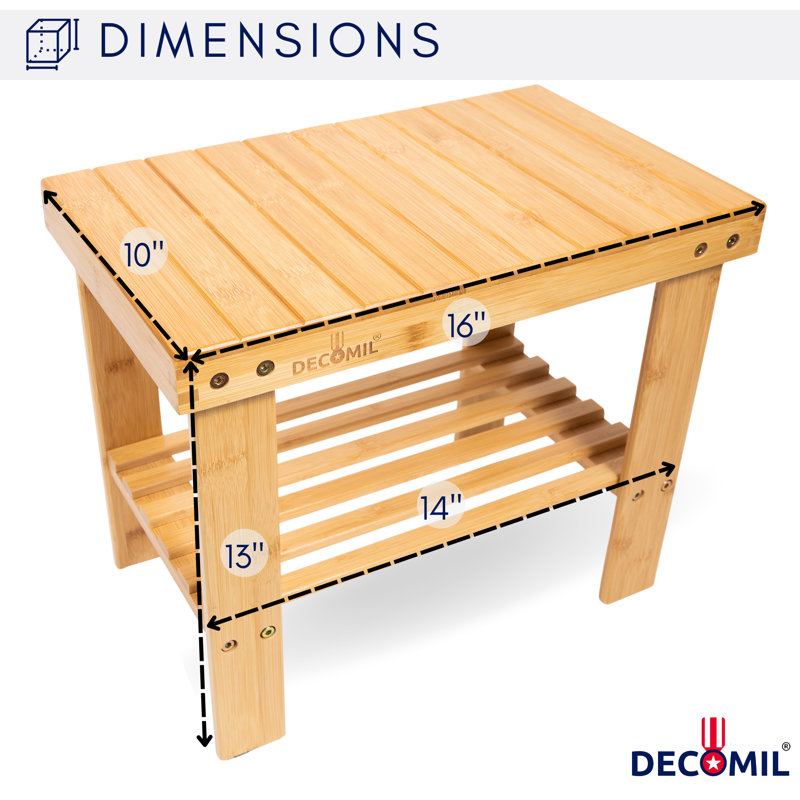 15.5'' W Bamboo Shower Bench
