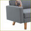 Canapé 70 po en lin gris - mousse & amp; Sièges à ressorts avec 2 coussins pour le salon | Gris | Lin | Dossier rembourré