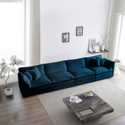 Canapé modulaire Free Free, canapé modulaire 4 places, tissu chenille confortable, canapé modulaire Chenille