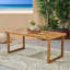 Table de salle à manger d'extérieur en bois d'acacia de 69 po, finition sablée naturelle