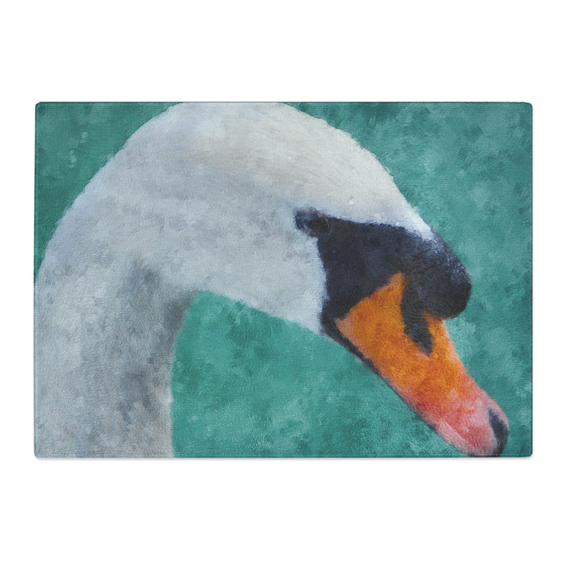 White Swan Vol.4 Painting Chopping Board, 0.4cm H x 20cm W x 28.5cm L