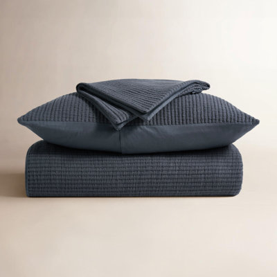 Ribbed Cotton Coverlet Set