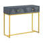 Console pour table d'entrée, console moderne élégante avec rangement, console étroite avec deux tiroirs à rayures pour le salon, gris-1022184803