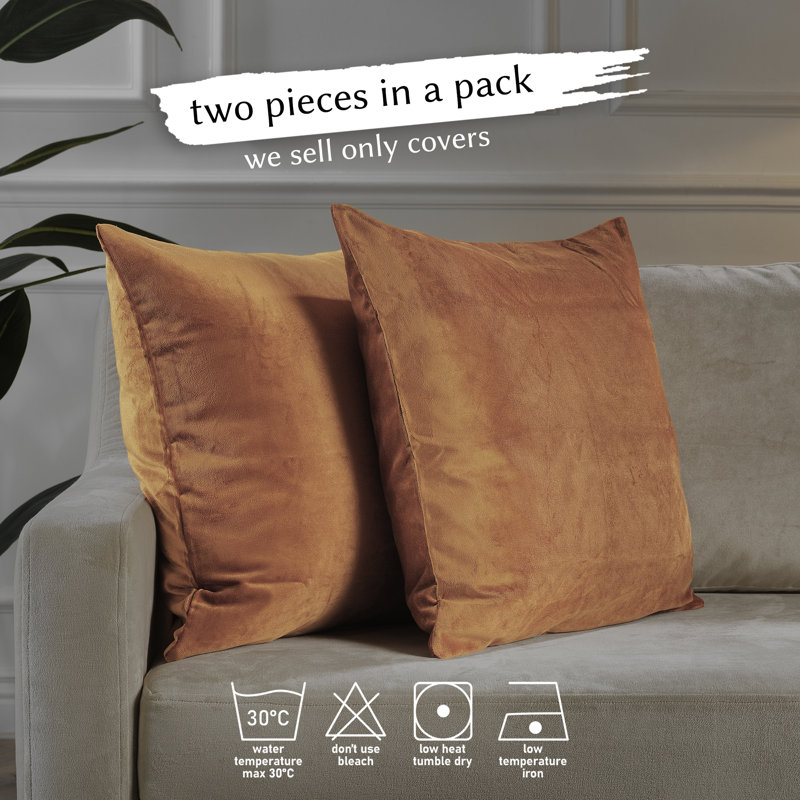 Matte Velvet Pillow Cover, 12" x 12", 58 Bourbon