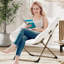 Chaise longue pliable en fourrure de lapin avec structure en métal, blanc-1491458950