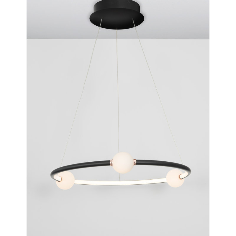 1 - Light LED Single Pendant, Black