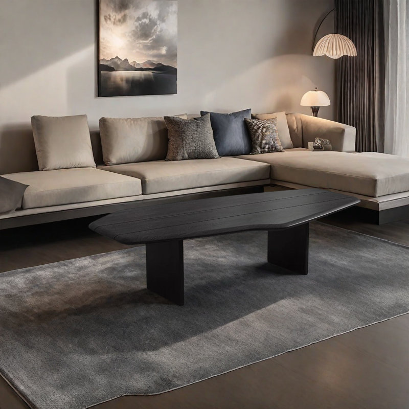 Scandinavian Solid Wood Coffee Table, 17.7" H x 63" L x 27.6" W