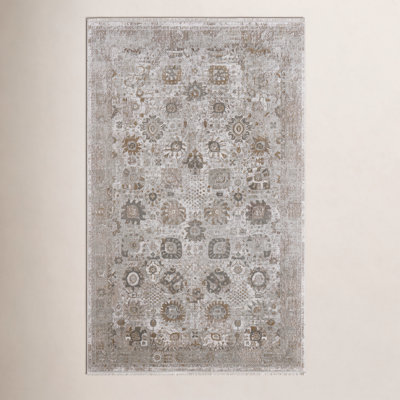 Ivory Traditional Floral Botanical Rug