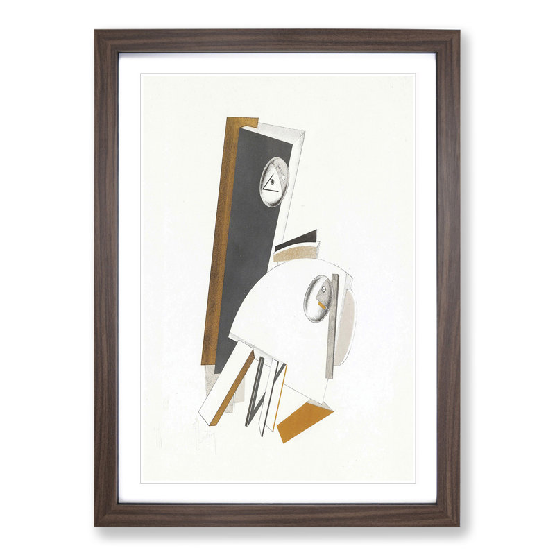 Composition Vol.5 by El Lissitzky - Picture Frame Painting, 48cm H x 36cm W x 2cm D, Walnut Framed