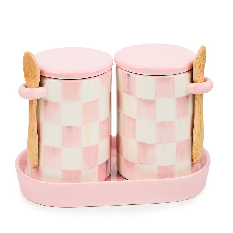 Rosy Check Farmhouse Canisters