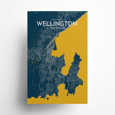 Wellington, carte de la ville, impression