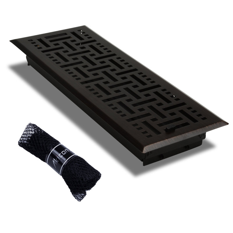 Registre de plancher en métal, H 2 po x l 10 po x P 4 po, Bronze huilé