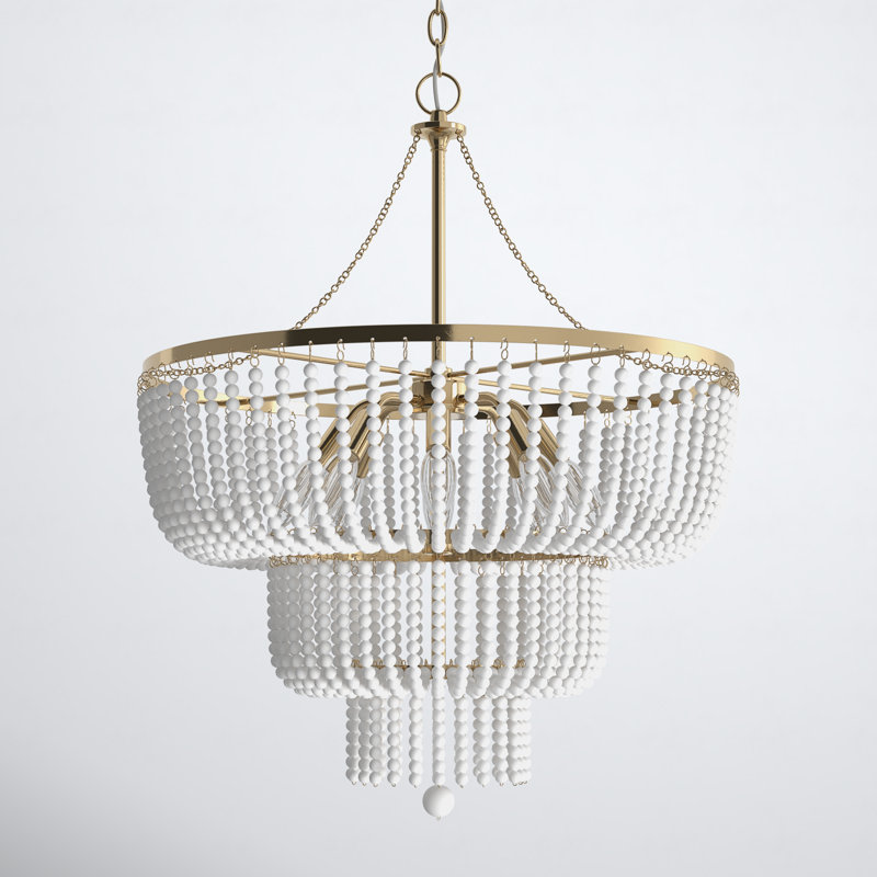 Reeves 6 - Light Dimmable Tiered Chandelier, Satin Brass