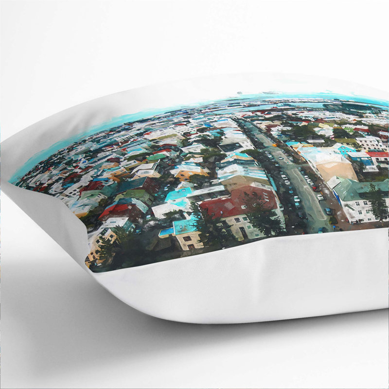 Abstract Square Cushion, 55cm H x 55cm W x 20cm D, White