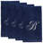 Set of 4 Navy Blue Monogrammed Towel - White Embroidered-108936641