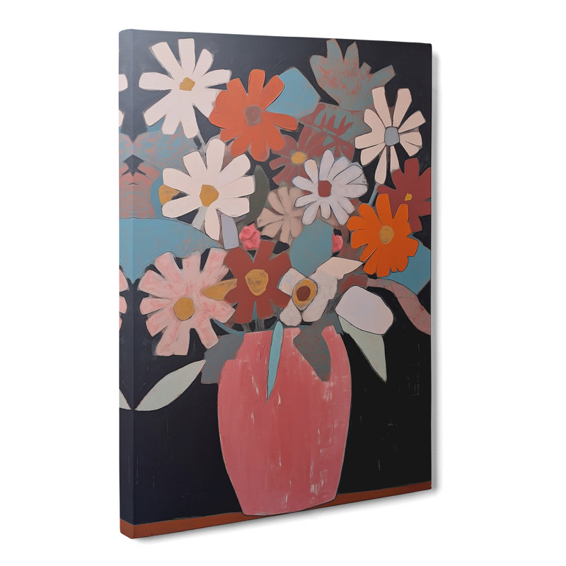 Basilton Flowers Mid Century Vol.6 - Wrapped Canvas, 76cm H x 50cm W x 3cm D