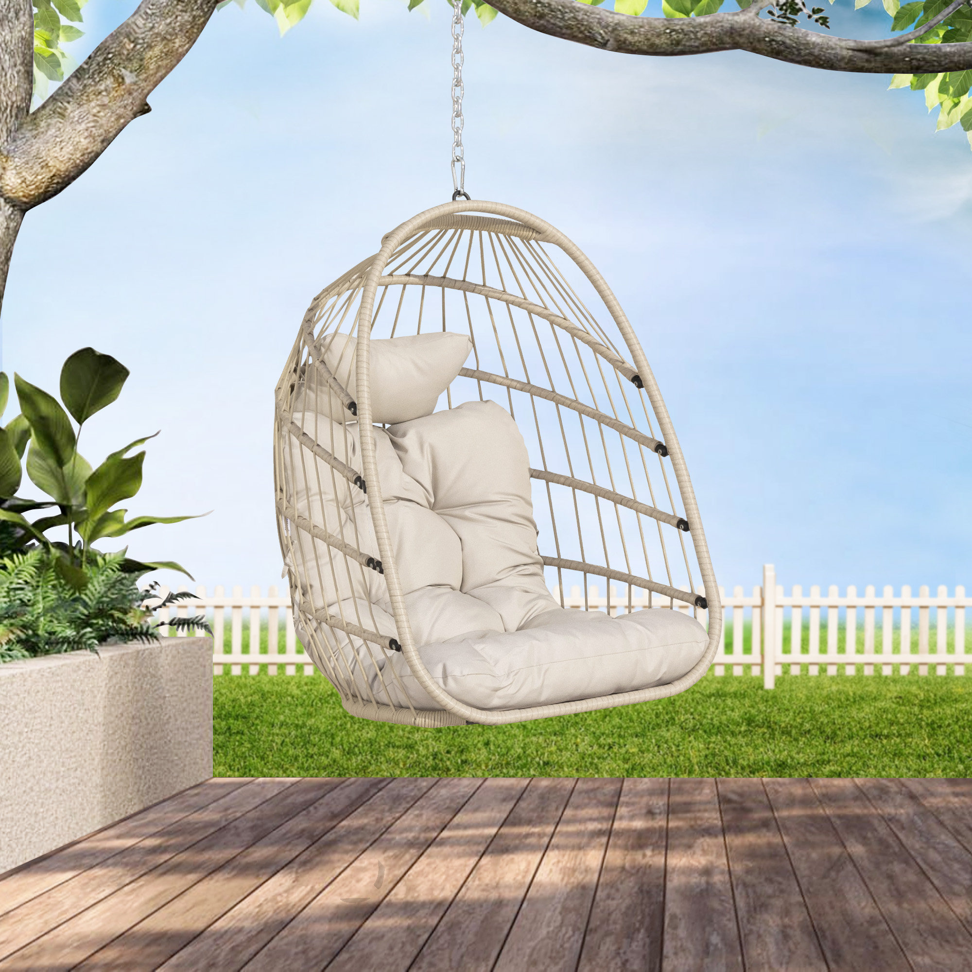 Dakota Fields Chorley Indoor/Outdoor Porch Swing Egg Chair Without Stand & Reviews | Wayfair