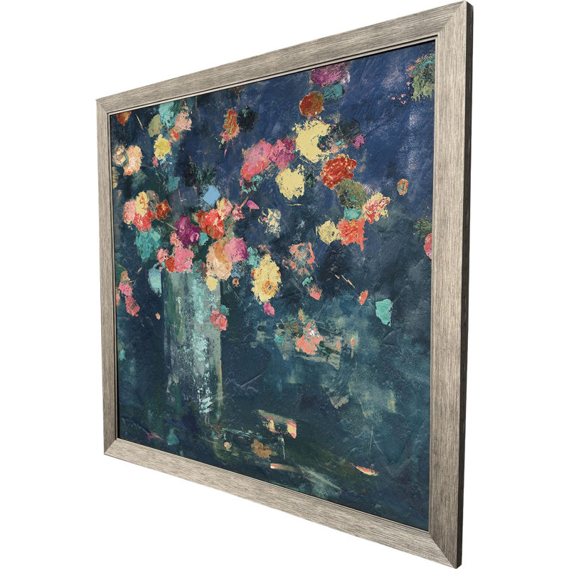 Art floral rétro sur fond bleu