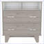 Commodes à double tiroir avec 2 tablettes, gris clair moderne / blanc | Gris clair | Panneau de particules-1548719067