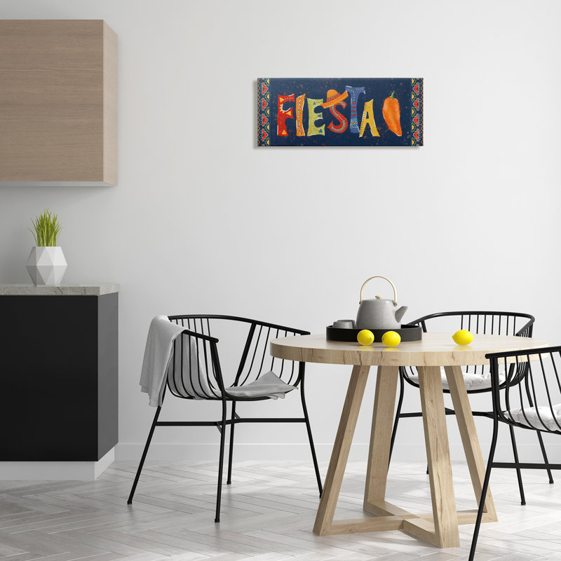 Art mural sur toile Fiesta con Pimiento Colorido par Veronique Charron, H 10 po x l 24 po