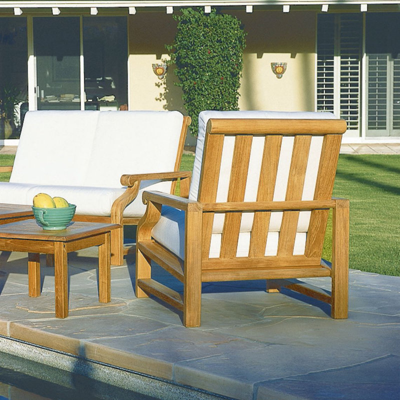 Nantucket Outdoor Teak Lounge Chair, Canvas
