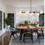 7-Light Glass Globe Modern Black Linear Chandelier for Dining Room-1486637219