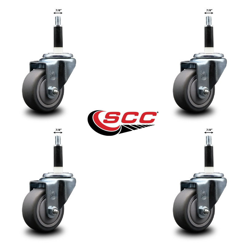 Ensemble de roulettes extensibles 3 po en caoutchouc et en caoutchouc 3 po SCC