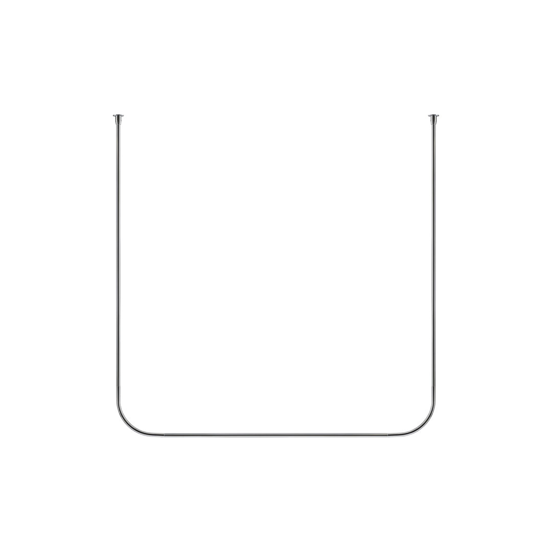 Fineline 252cm Adjustable Curved Fixed Shower Curtain Rail and Hook Set
