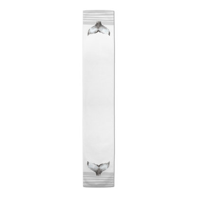 Whale Tail Stripes Navy Table Runner