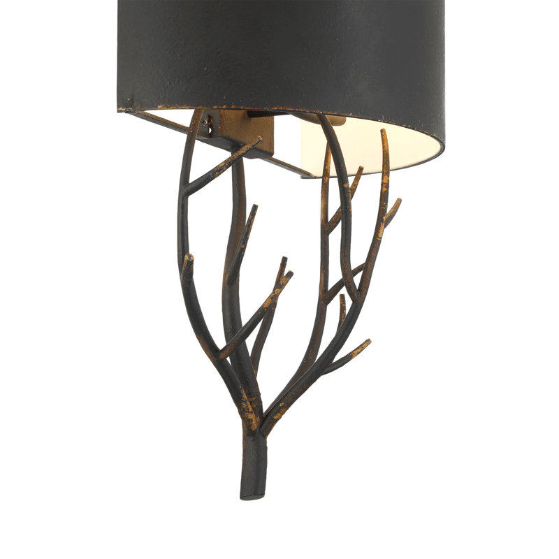 Applique murale 1 lumière Korting en fer noir antique avec fer noir antique