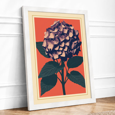 Geometric Hydrangea Botanical - Framed Print