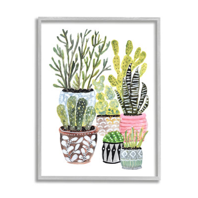 " Various Cactus House Plants " Acrylic Painting