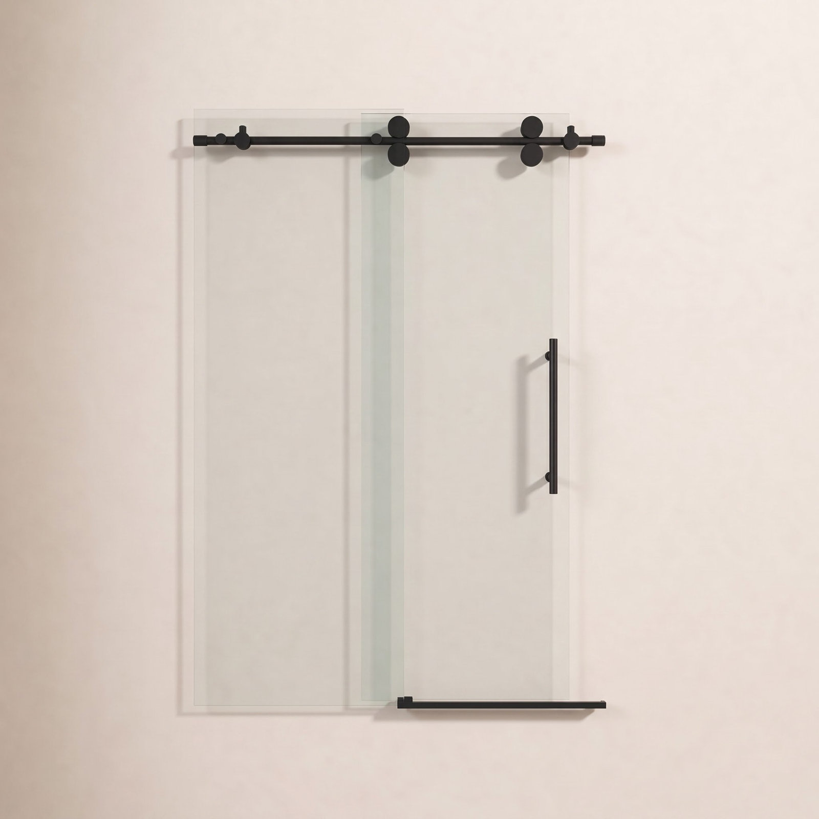 Elan 68" Frameless Sliding Shower Door, Matte Black