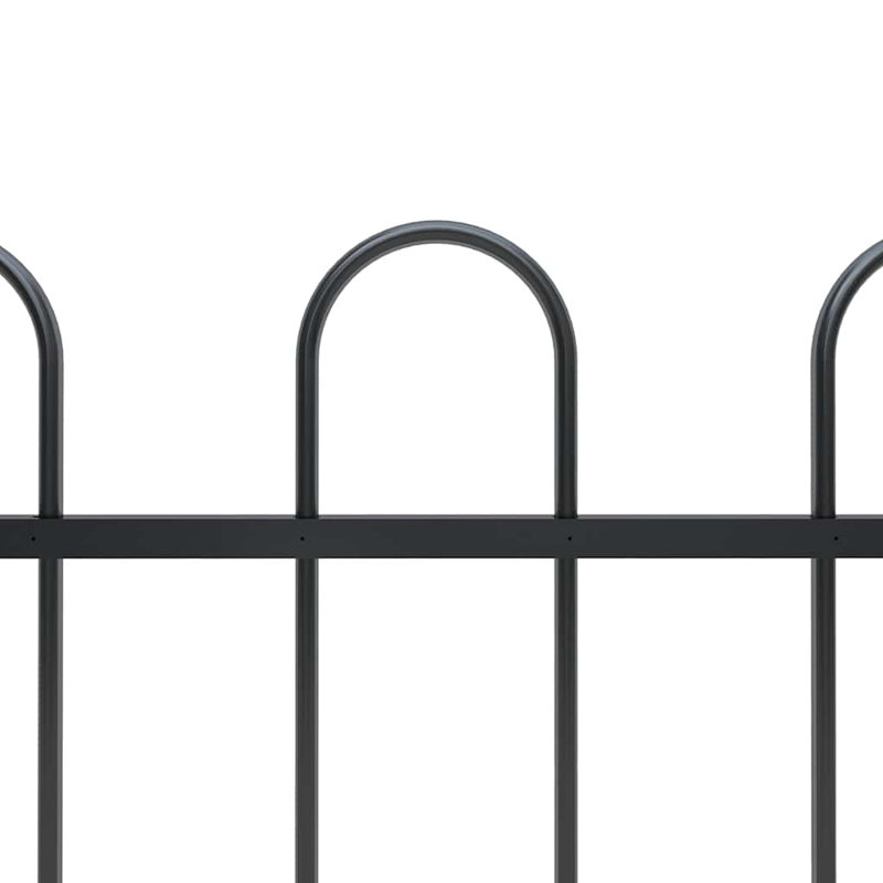 Verla Black Metal Fence Panels Included, 60cm H x 340cm W x 0.5cm D