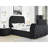 Modern Bedroom Nightstand - Faux Marble Top, 2 Drawers, Black Base Oval Crystal-838136992