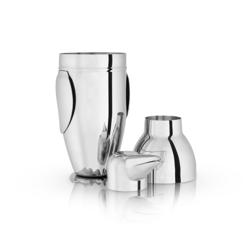 Penguin Shaped Stainless Steel Cocktail Shaker with Strainer, 17 oz