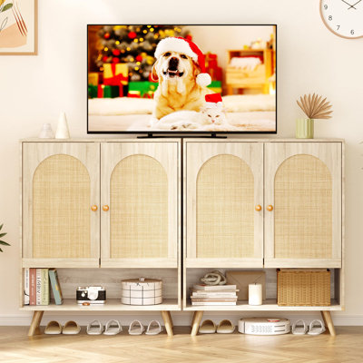 Armoire de rangement pour chaussures Boho Rattan