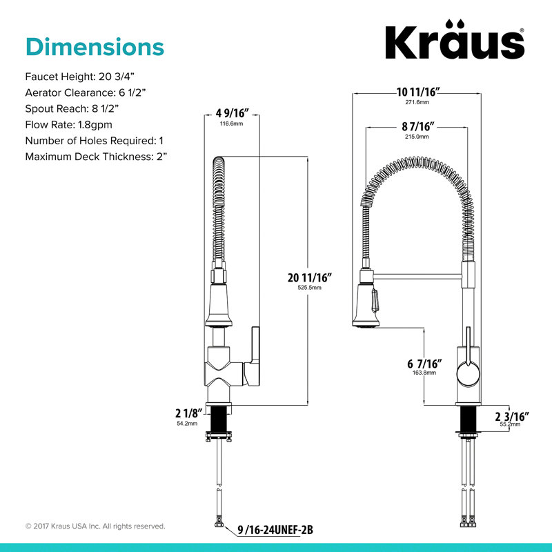 Britt Commercial Style Kitchen Faucet, Stainless Steel, Without Filter Faucet