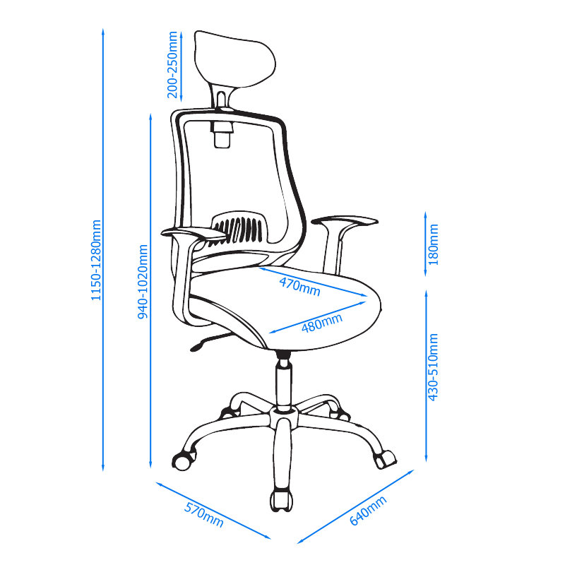 Mesh Office Chair with Headrest