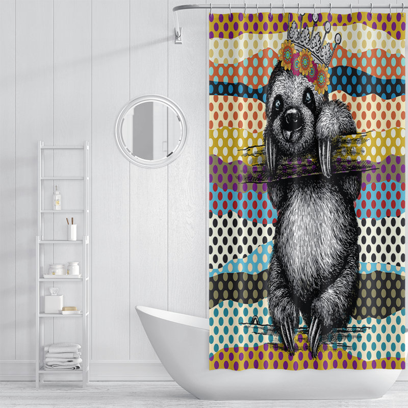 Rideau de douche simple pois points Litchfield, 70 po x 72 po