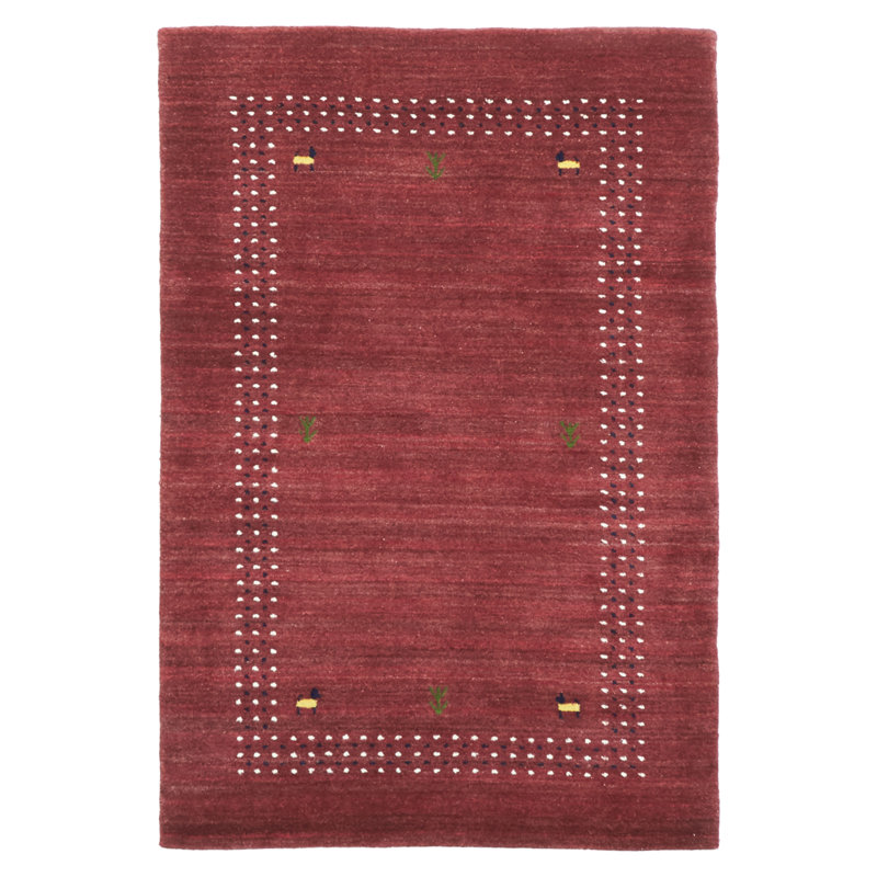 Tapis bordeaux Kashkuli Gabbeh 3 pi 2 po x 4 pi 9 po
