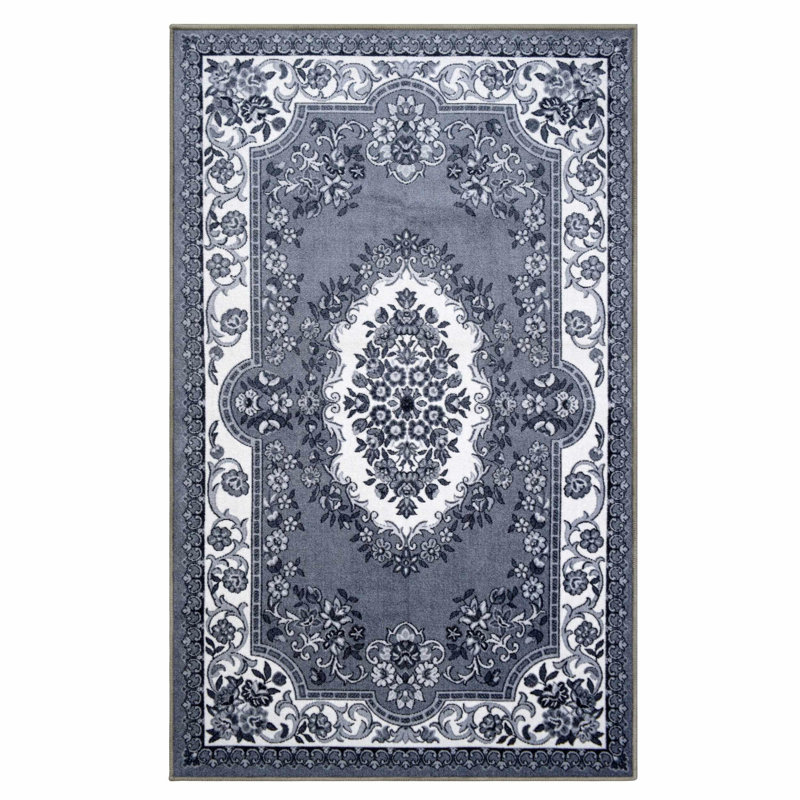 Seraphina & Classic Floral Scroll Nylon Area Rugs, Rectangle 8' x 10'