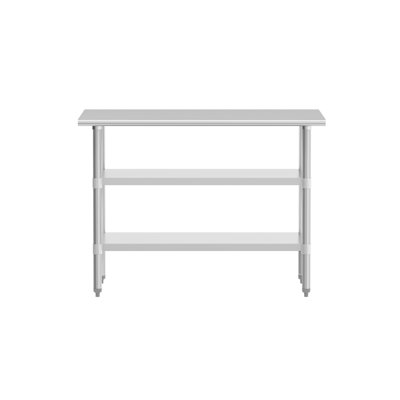 Woodford NSF Stainless Steel 18 Gauge Work Table with 2 Undershelves