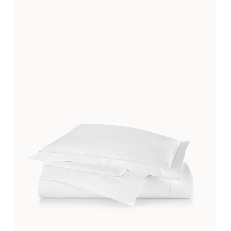 Boutique 100% Cotton Percale Duvet Cover, Queen Duvet, White/Pearl